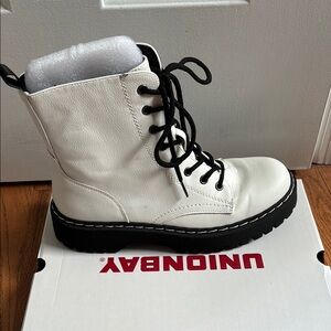 Unionbay Women's White Lace-Up Boots
